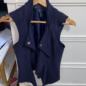 INC Suede Navy Blue Vest